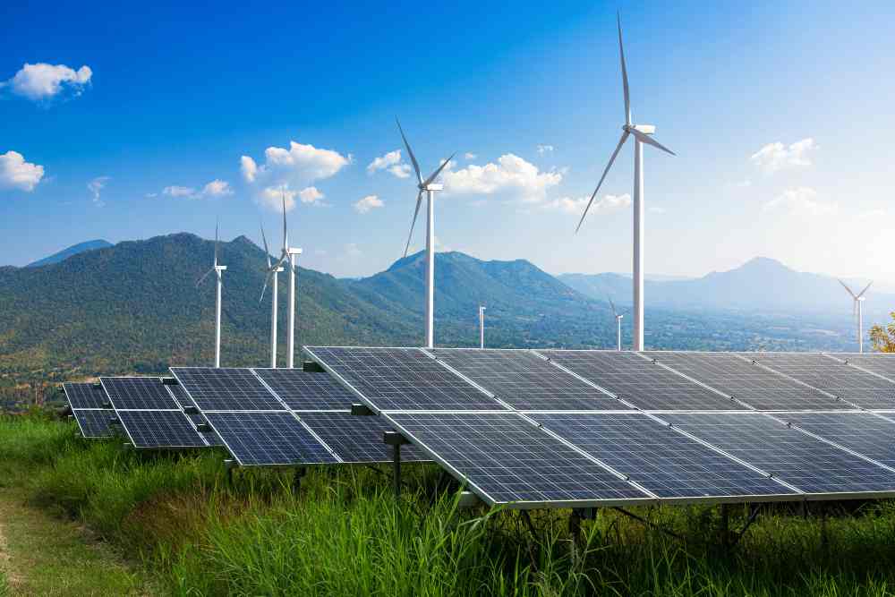 Wind turbine is producing renewable energy